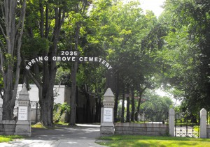 Spring Grove cemetery view front gate Jul 6 2013