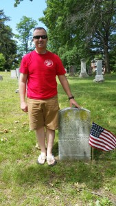 Gunnery Sergeant Robert Warner, Ret. (USMC) after placing the Colors at his great great grandfather's grave site June 2016